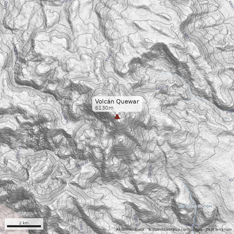 Mapa Volcán Quewar