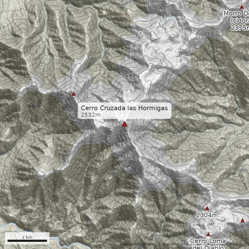 Mapa Cerro Cruzada las Hormigas