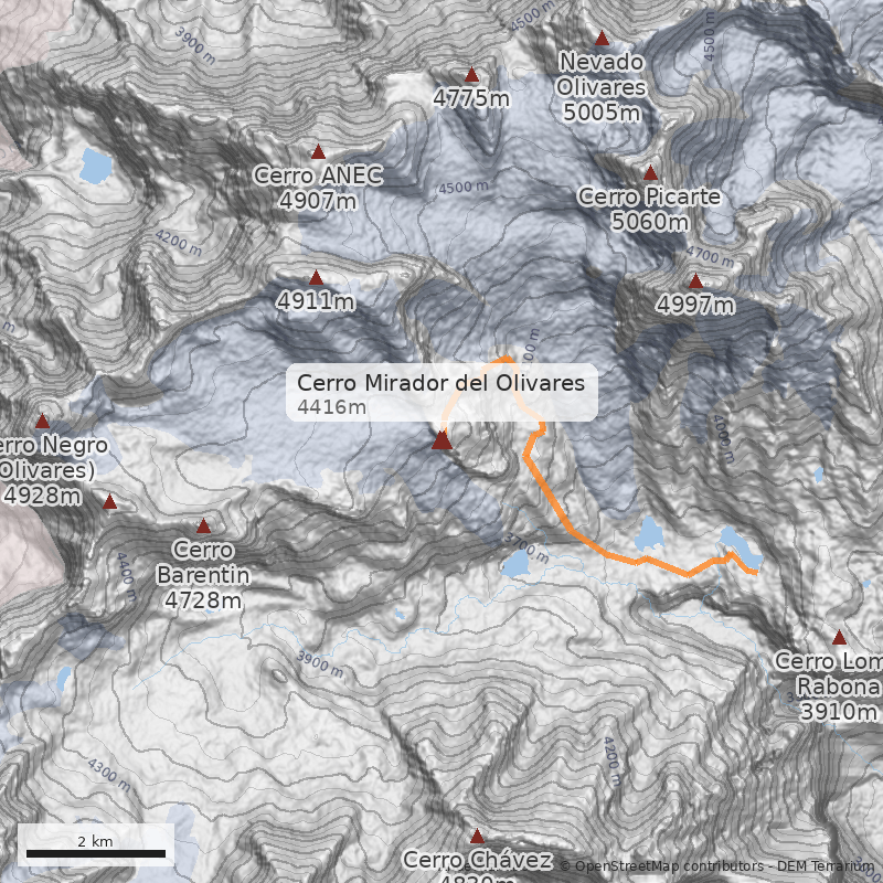 Mapa Cerro Mirador del Olivares