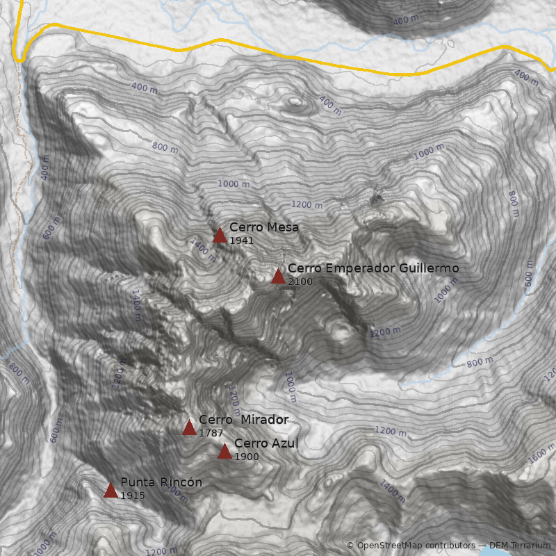 Mapa Cerro Emperador Guillermo