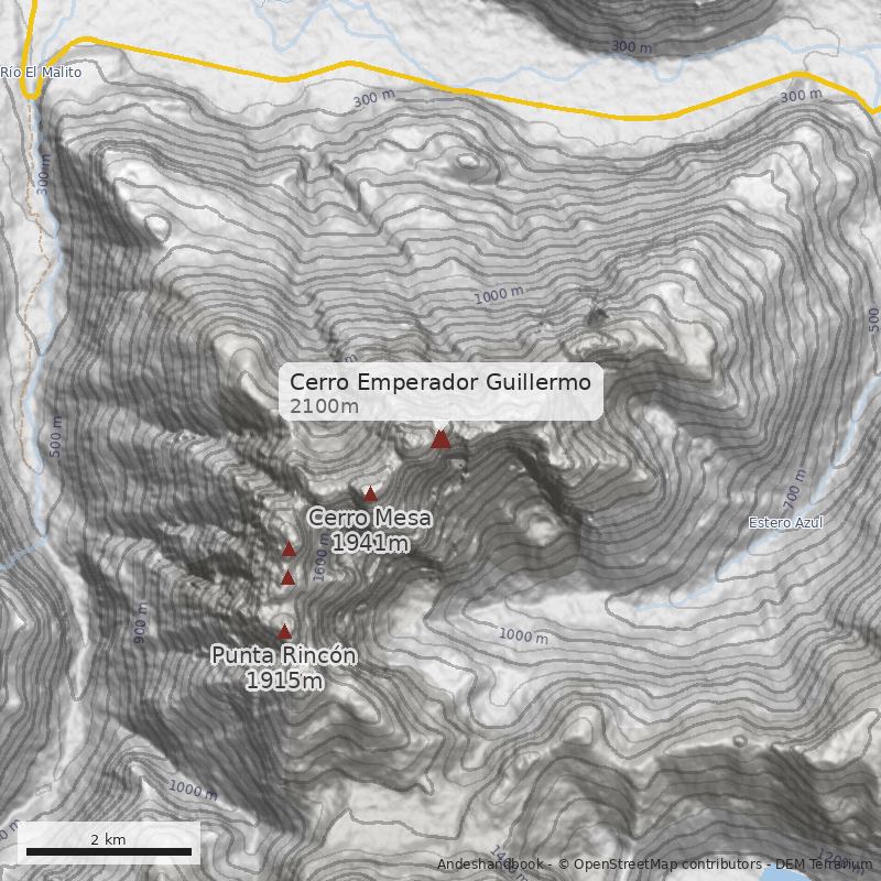 Mapa Cerro Emperador Guillermo