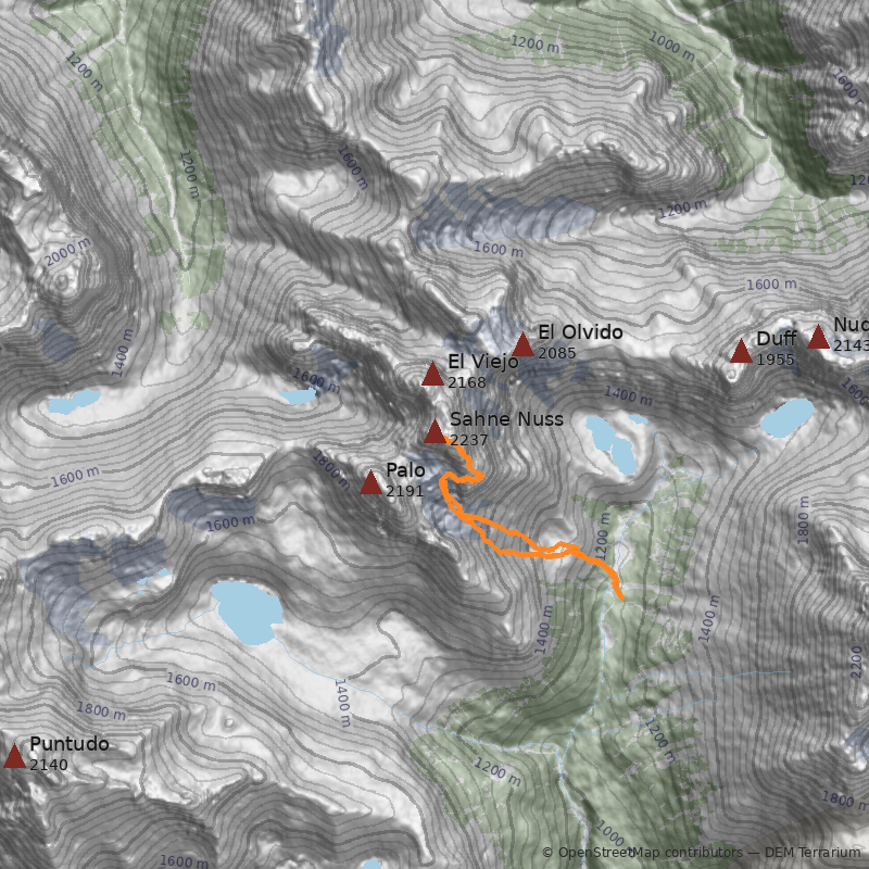 Mapa Cerro Sahne Nuss