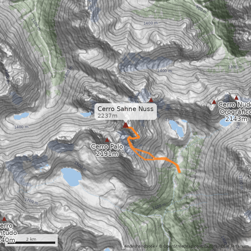 Mapa Cerro Sahne Nuss