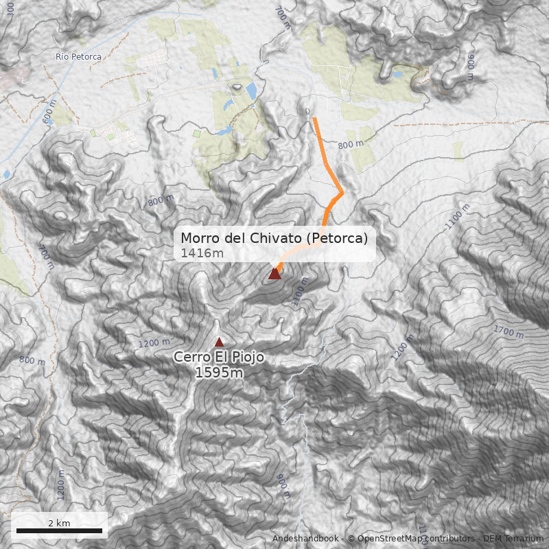 Mapa Morro del Chivato (Petorca)