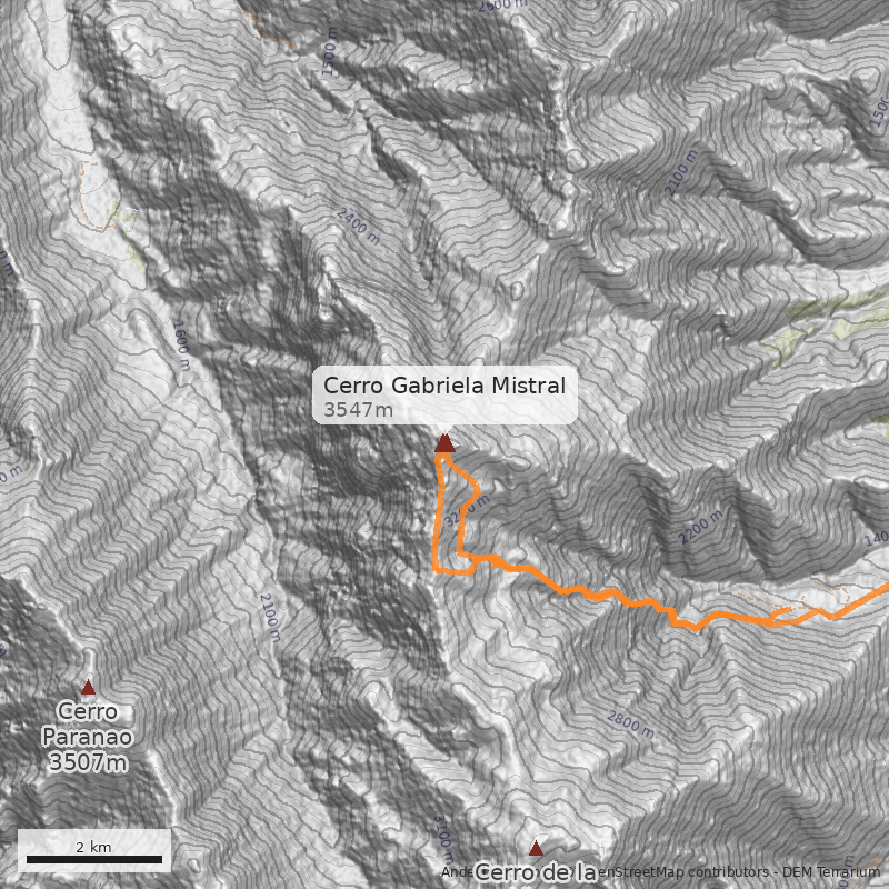 Mapa Cerro Gabriela Mistral
