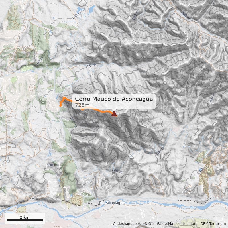 Mapa Cerro Mauco de Aconcagua