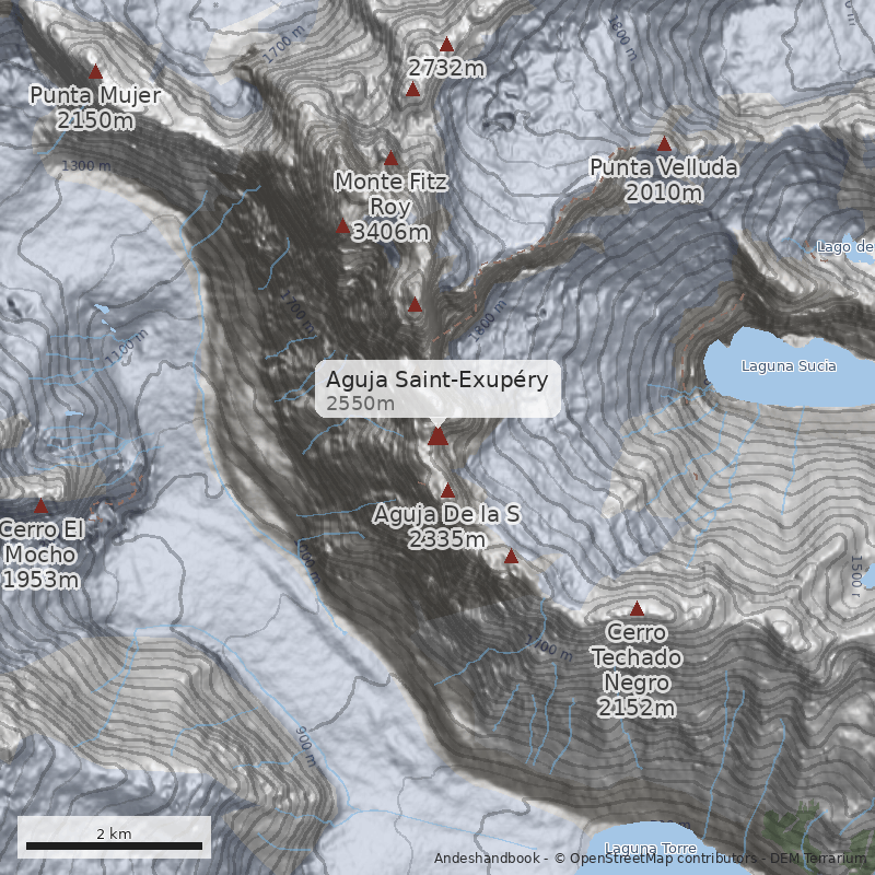 Mapa Aguja Saint-Exupéry