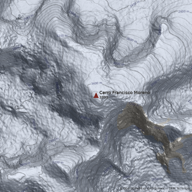 Mapa Cerro Francisco Moreno