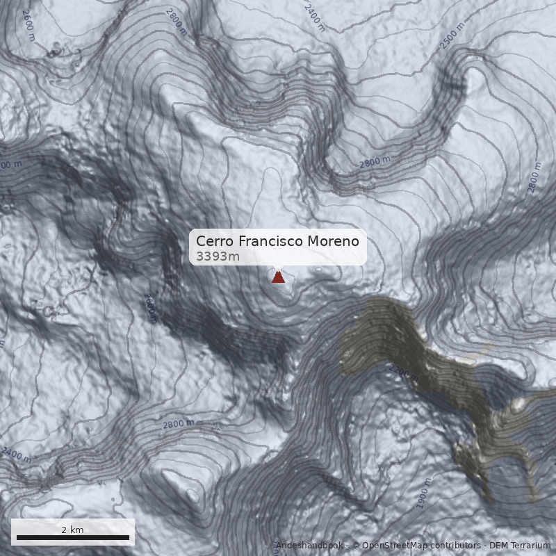 Mapa Cerro Francisco Moreno