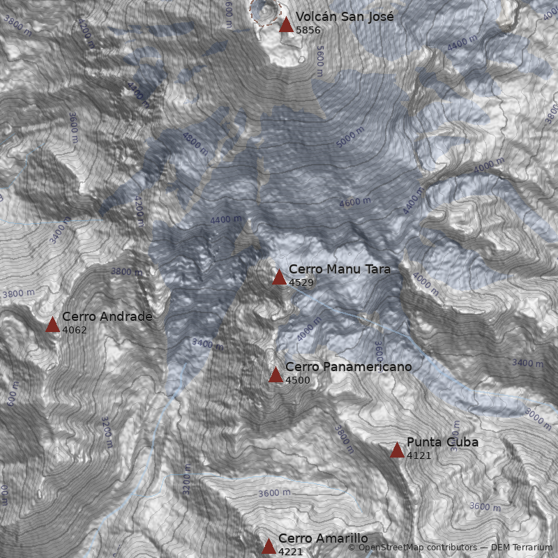 Mapa Cerro Manu Tara