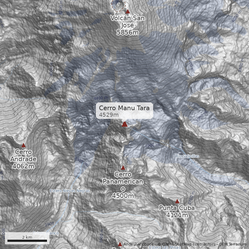 Mapa Cerro Manu Tara
