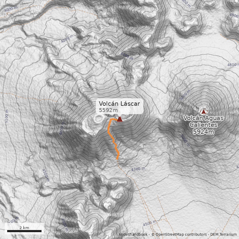 Mapa Volcán Láscar