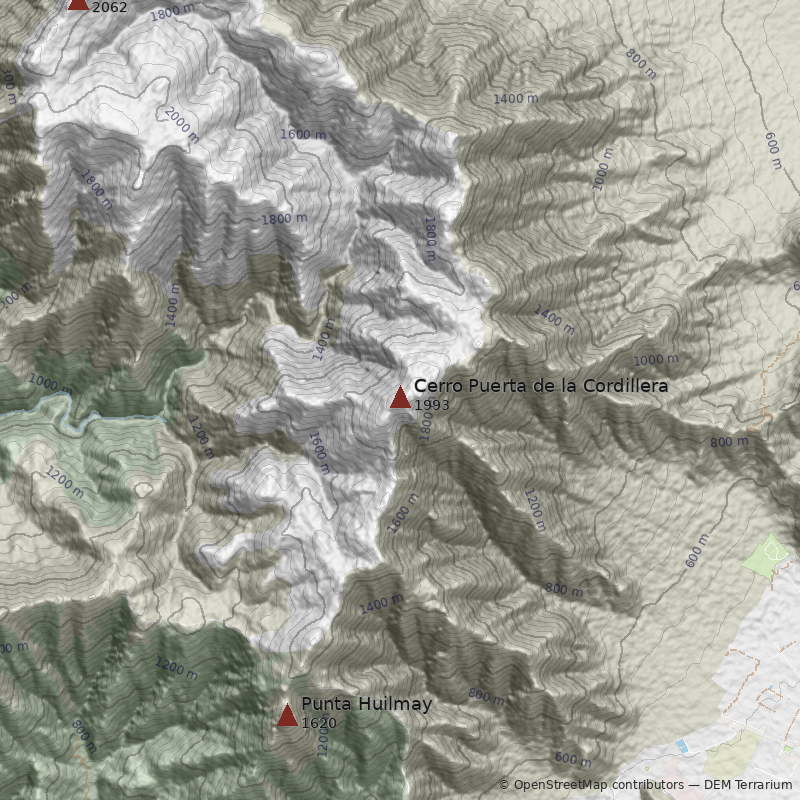 Mapa Cerro Puerta de la Cordillera