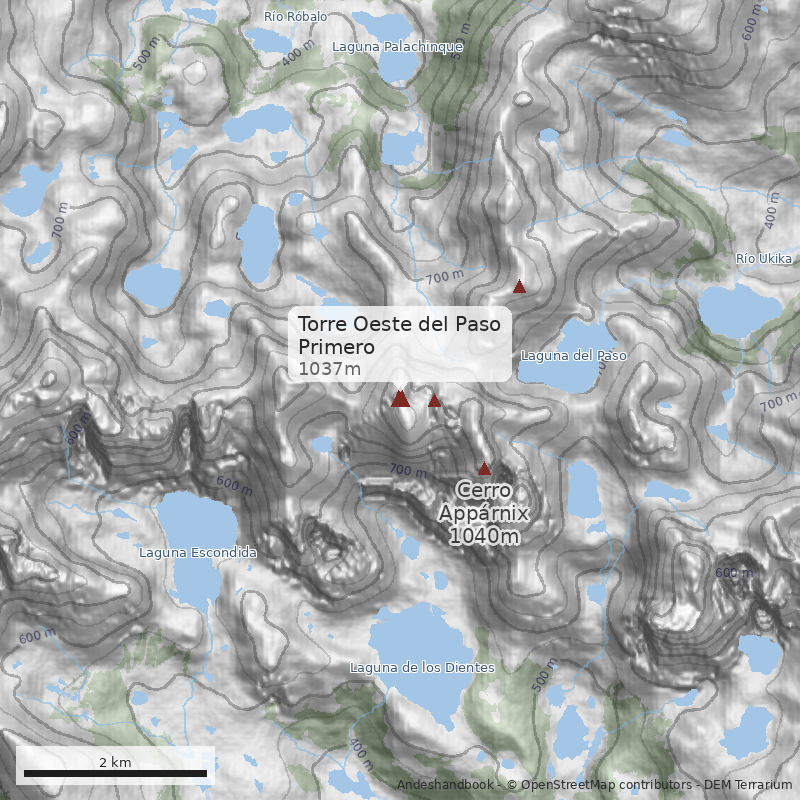 Mapa Torre Oeste del Paso Primero