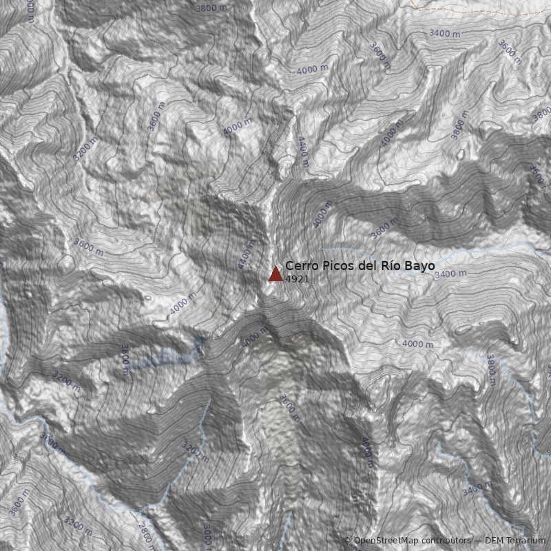 Mapa Cerro Picos del Río Bayo