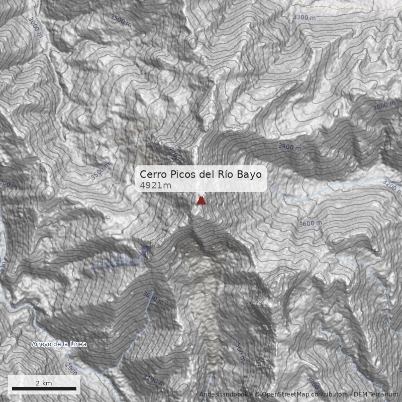 Mapa Cerro Picos del Río Bayo