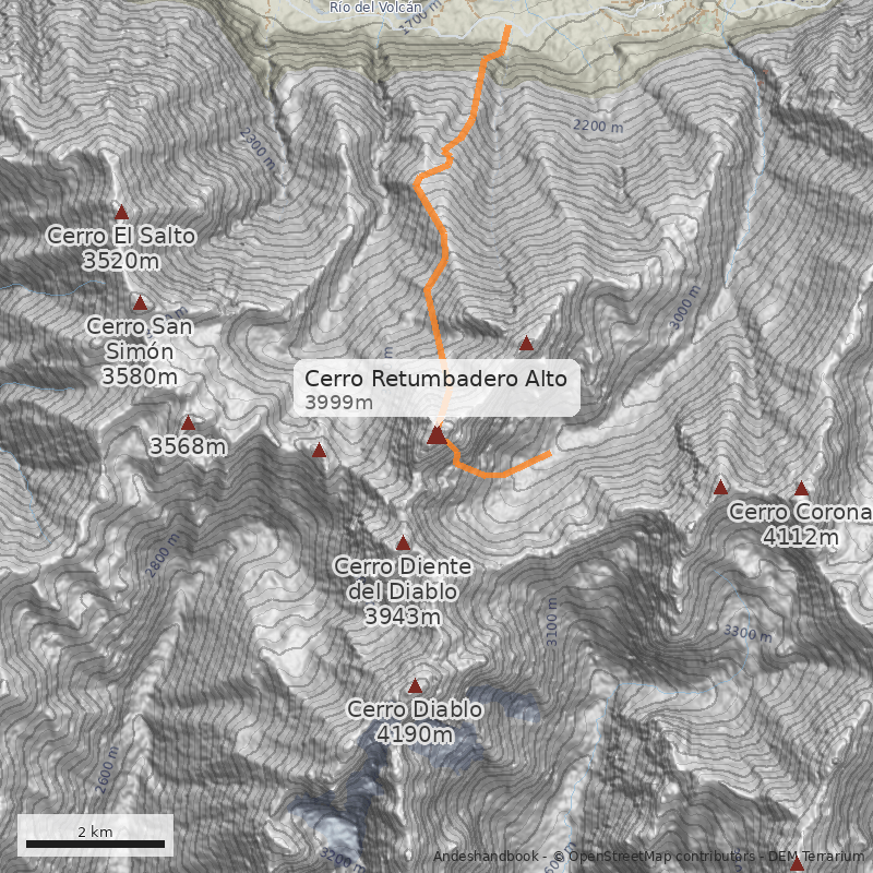 Mapa Cerro Retumbadero Alto