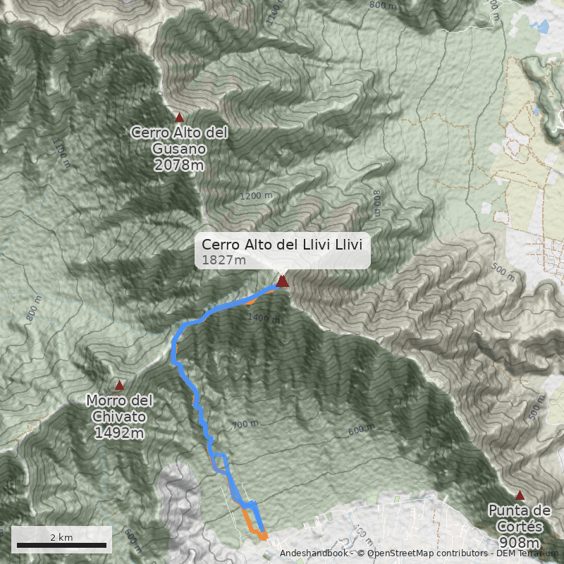 Mapa Cerro Alto del Llivi Llivi