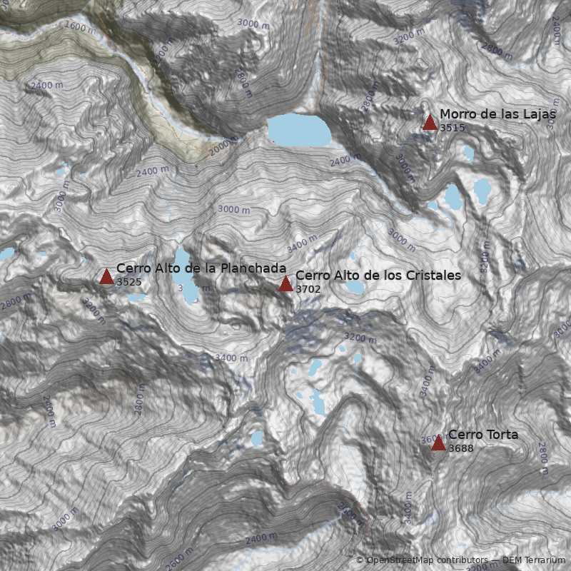 Mapa Cerro Alto de los Cristales