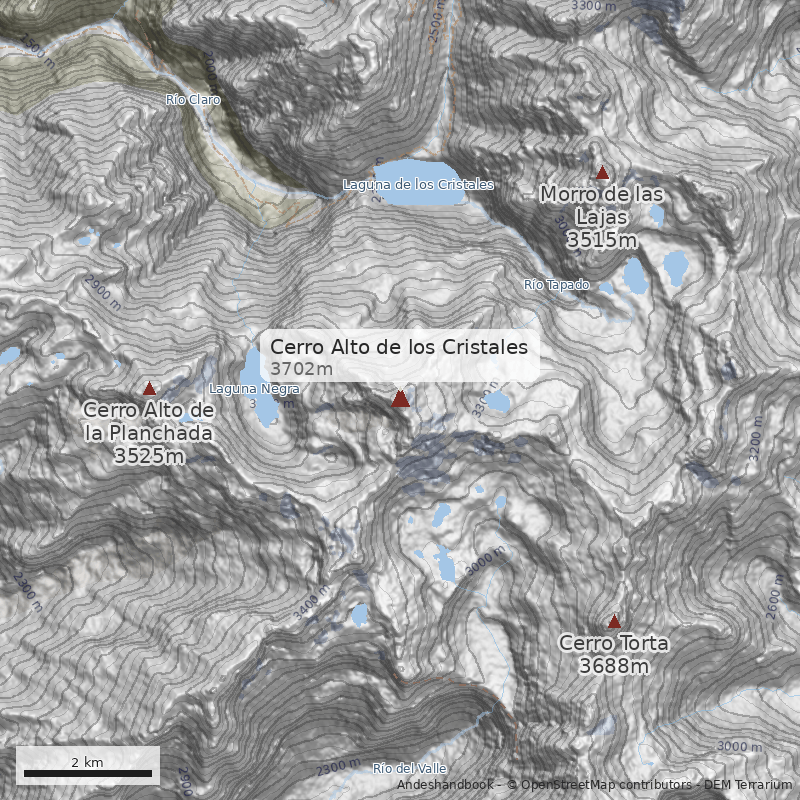 Mapa Cerro Alto de los Cristales