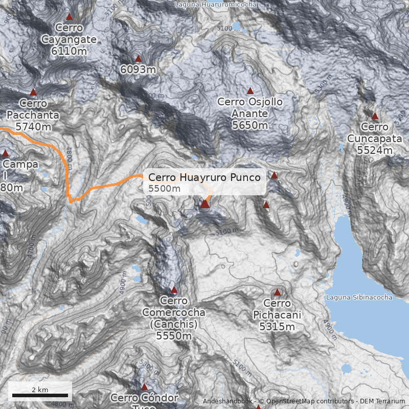Mapa Cerro Huayruro Punco