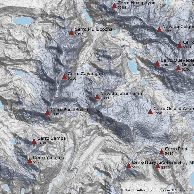 Mapa Nevado Jatunhuma