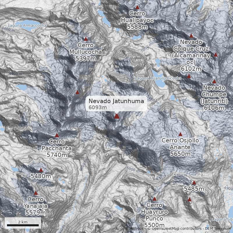 Mapa Nevado Jatunhuma