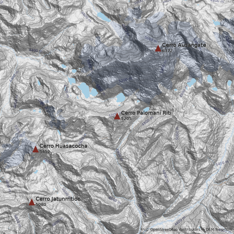 Mapa Cerro Palomani Riti