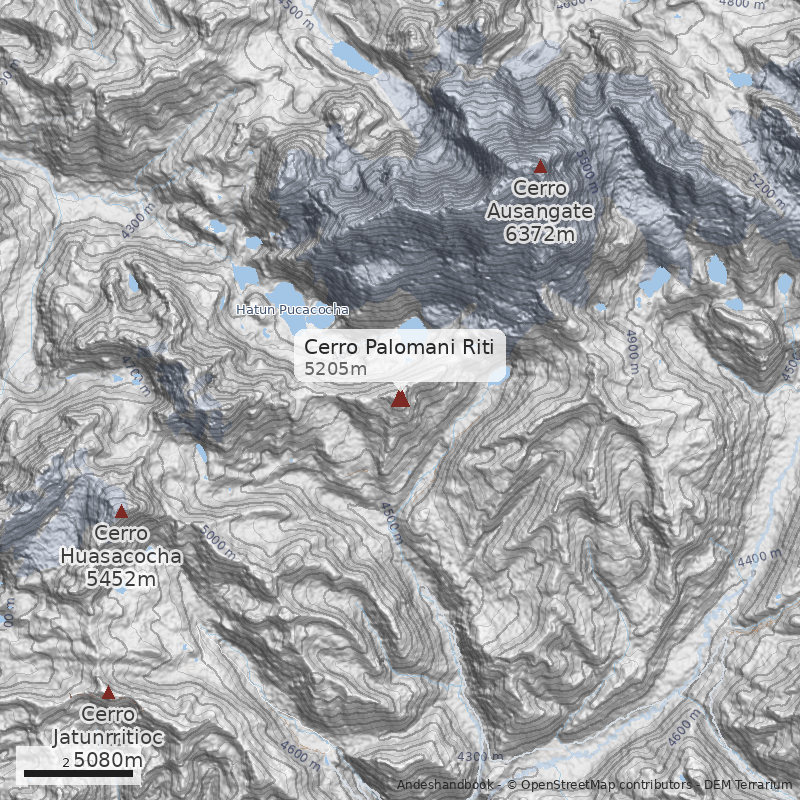 Mapa Cerro Palomani Riti