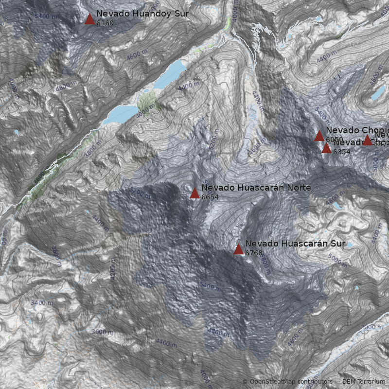 Mapa Nevado Huascarán Norte