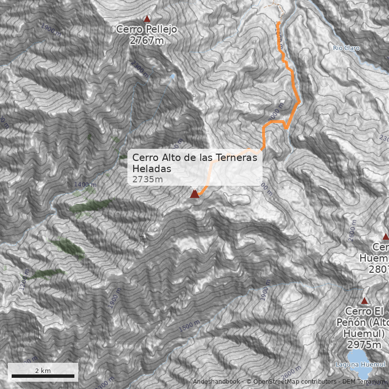Mapa Cerro Alto de las Terneras Heladas