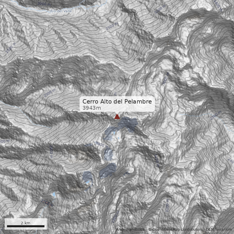 Mapa Cerro Alto del Pelambre