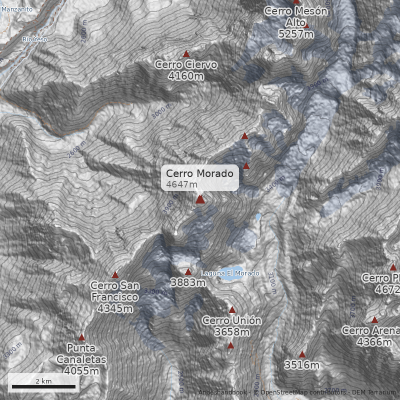 Mapa Normal por valle del Morado