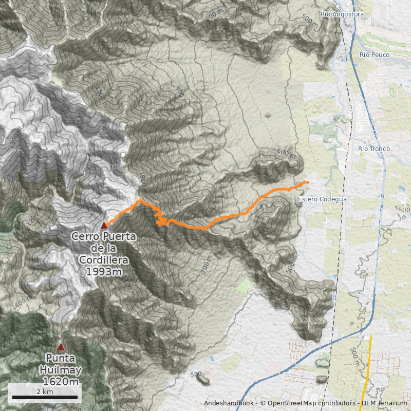 Mapa Normal desde San Francisco de Mostazal