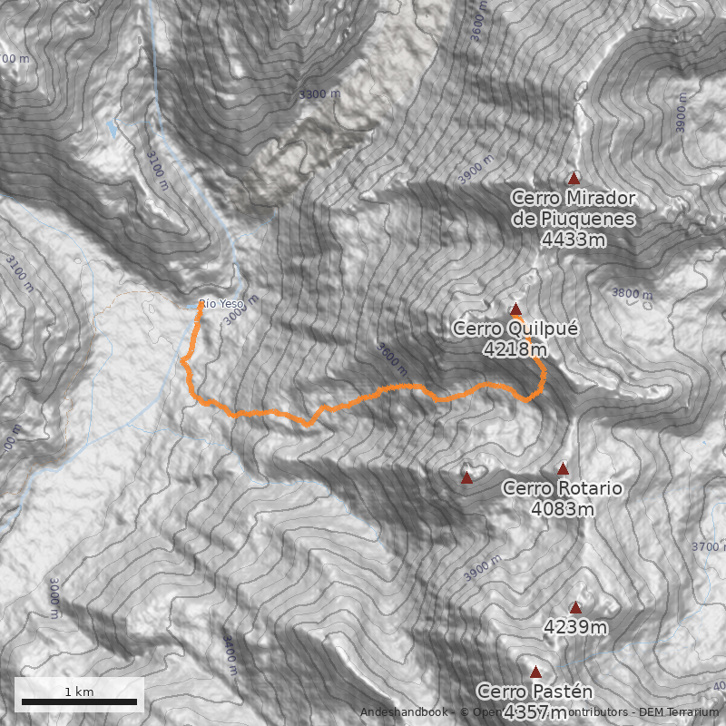 Mapa Normal desde Termas del Plomo