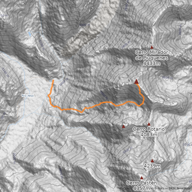 Mapa Normal desde Termas del Plomo