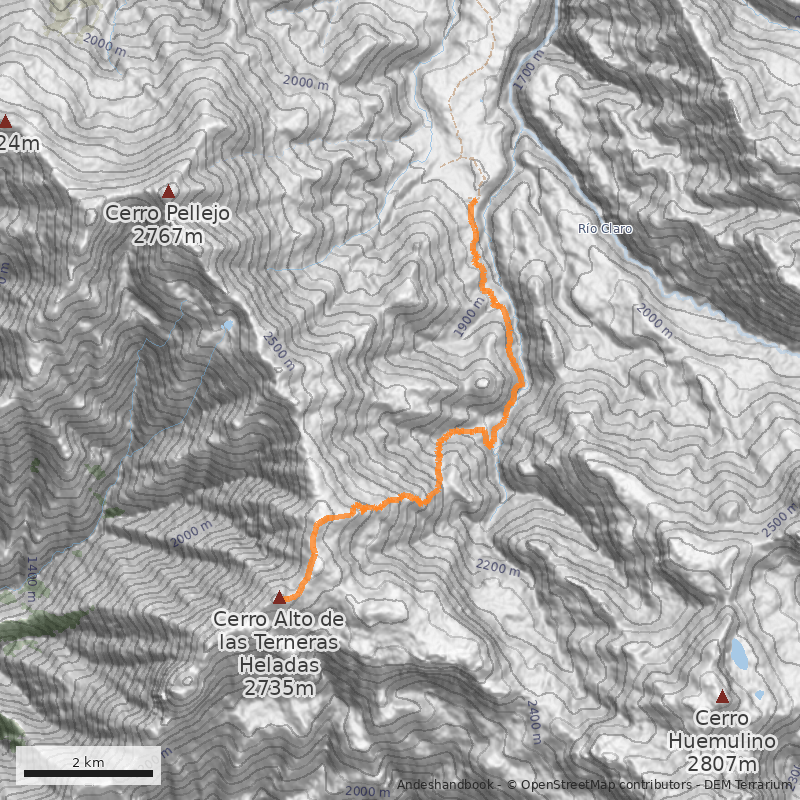Mapa Normal desde Alto Huemul