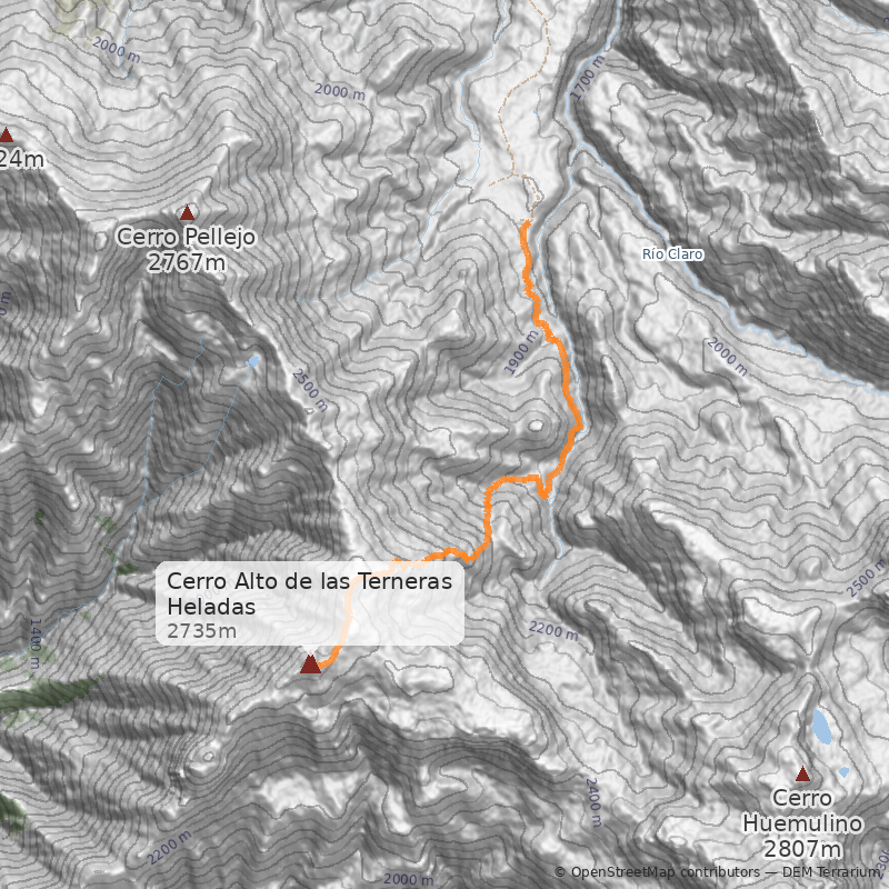 Mapa Normal desde Alto Huemul
