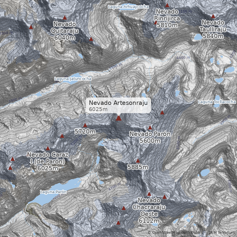 Mapa Cara Sureste, desde el valle de Parón