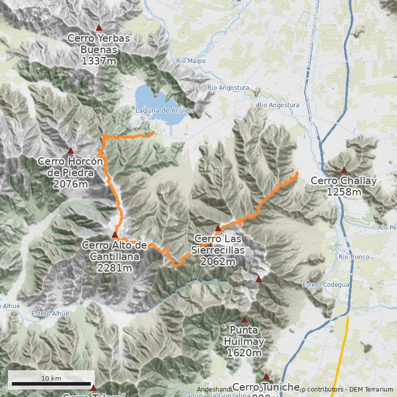 Mapa Cara Este desde Condominio Águila Sur