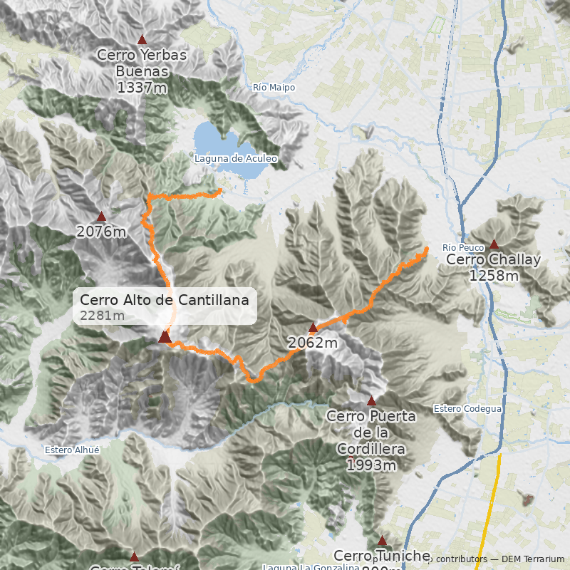 Mapa Cara Este desde Condominio Águila Sur