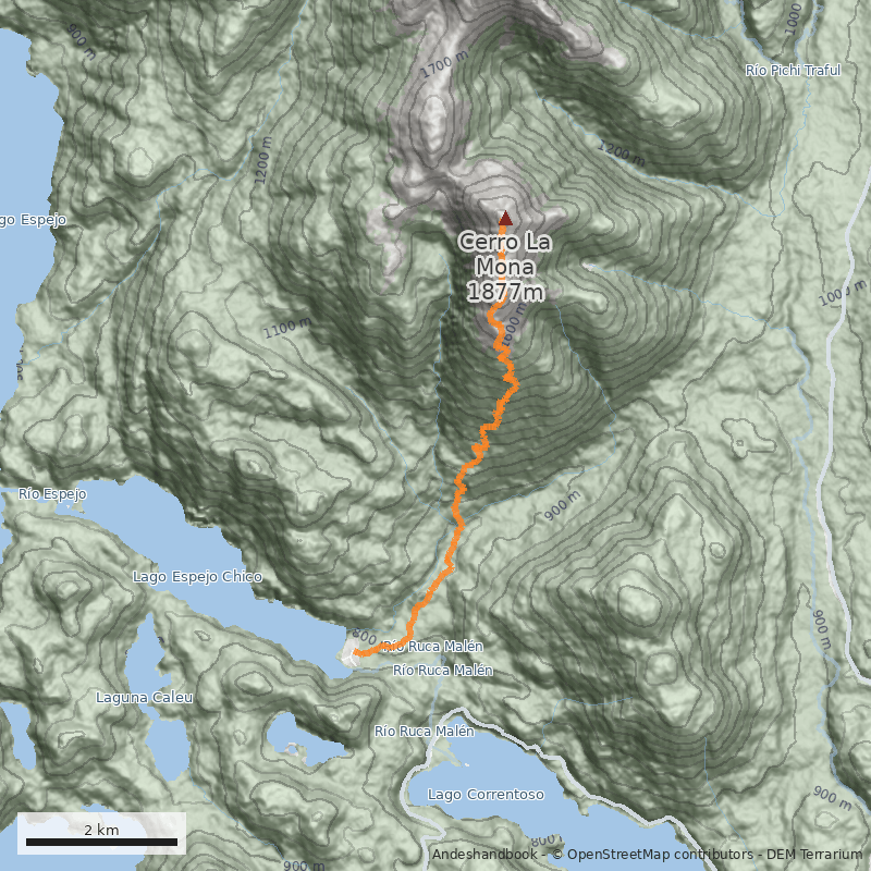 Mapa Normal desde el lago Espejo Chico