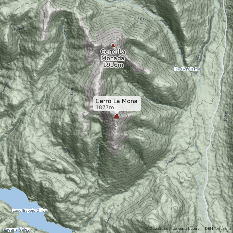 Mapa Normal desde el lago Espejo Chico