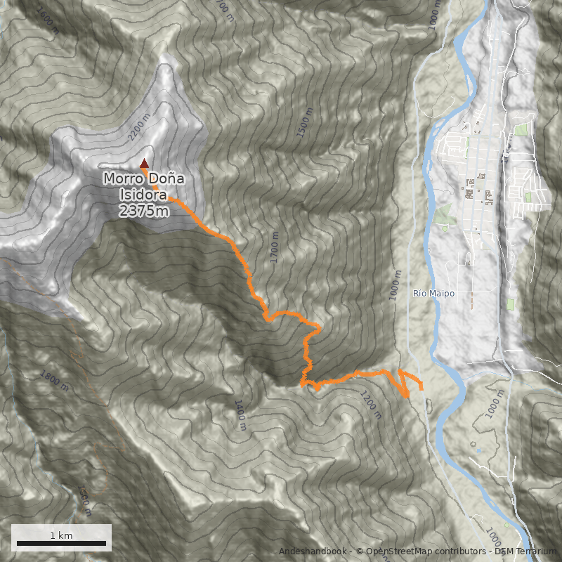 Mapa Cara Sureste por la quebrada Papagayo