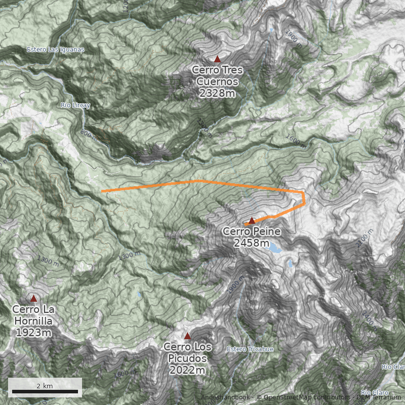 Mapa Piedra del Arriero o Camino al Enladrillado