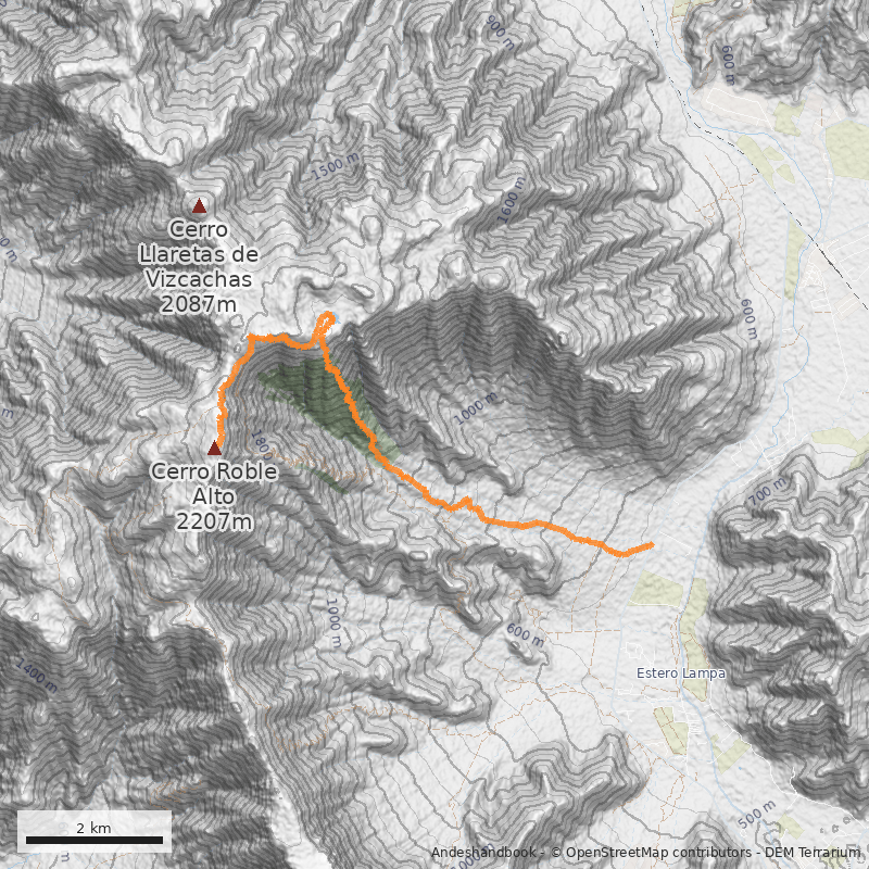 Mapa Normal desde laguna Altos de Chicauma