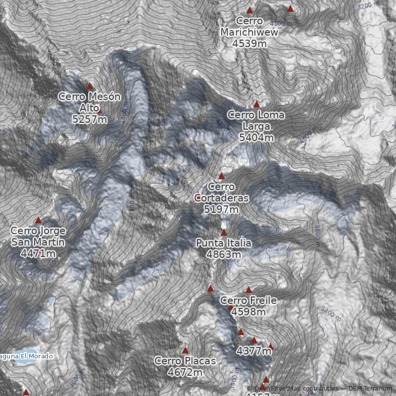 Mapa Glaciar Cortaderas