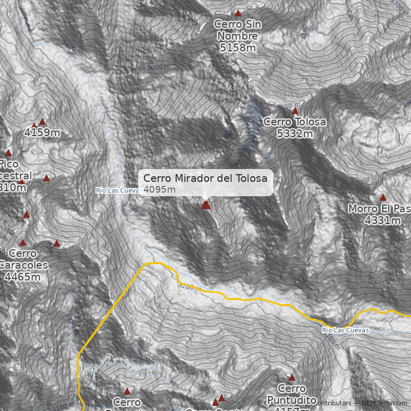 Mapa Normal por la Quebrada de la Avalancha
