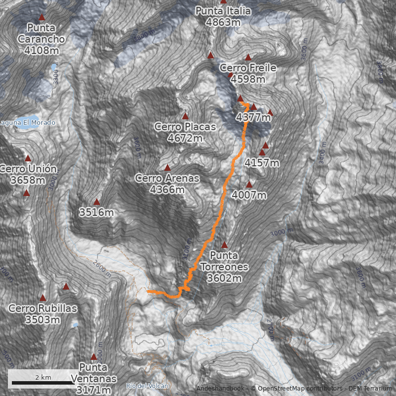 Mapa Cara Sur/Diedro Este
