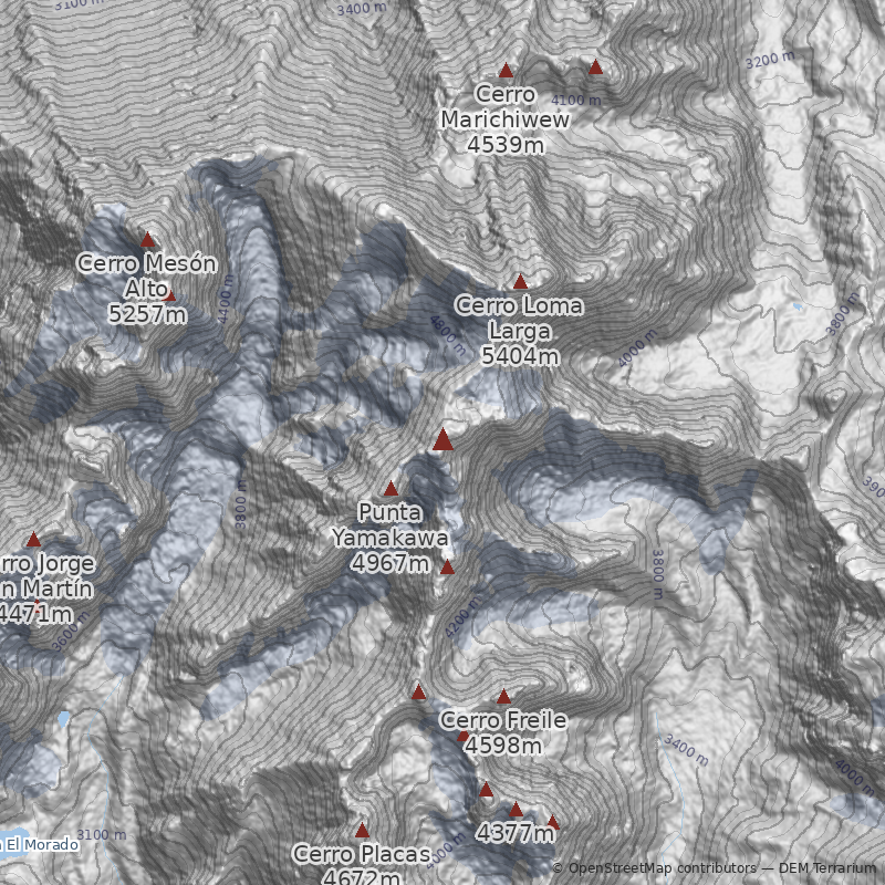 Mapa Glaciar Cortaderas